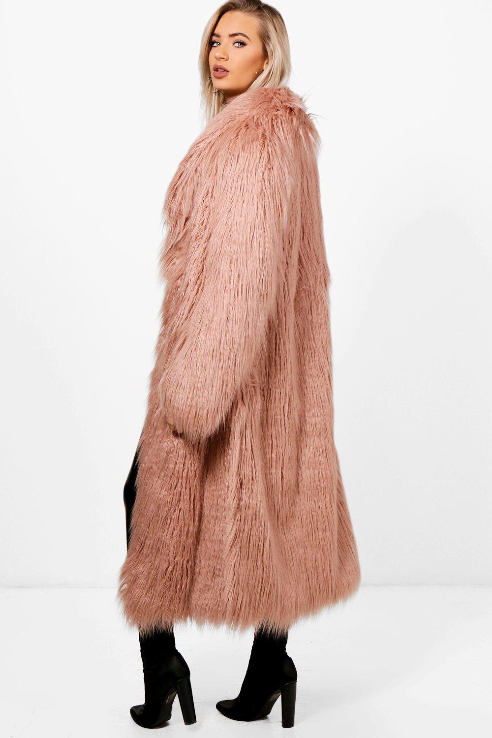 Boohoo mongolian fur coat sale